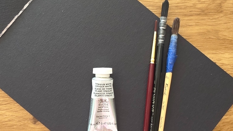 Decouverte de l'aquarelle blanche sur papier noir